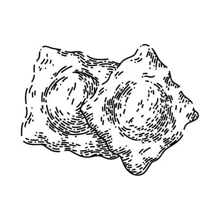 ravioli hand drawn vector. pasta cheese, tortellini sauce, italian dish ravioli sketch. isolated black illustrationのイラスト素材