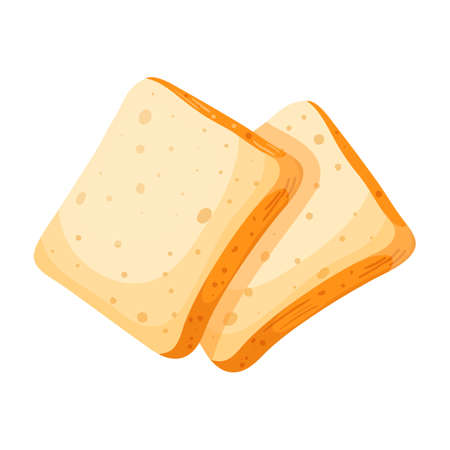 toast bread cartoon vector. slice, piece butter, sandwich toaster, bakery toast bread vector illustrationのイラスト素材