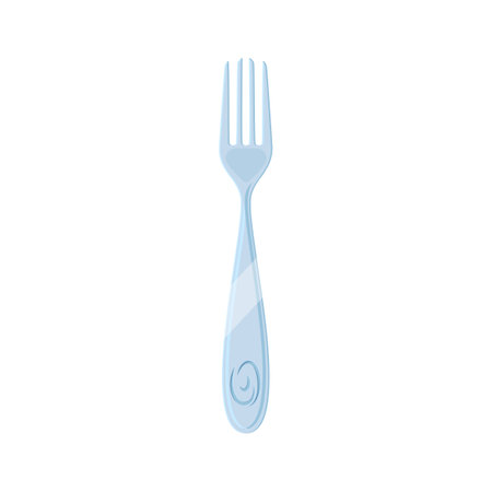 fork cutlery cartoon vector. silverware food, restaurant symbol, dinner object fork cutlery vector illustrationのイラスト素材