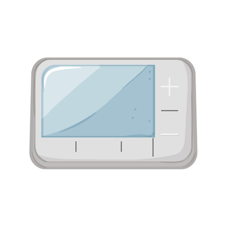 temperature smart thermostat cartoon. temperature smart thermostat sign. isolated symbol vector illustrationのイラスト素材