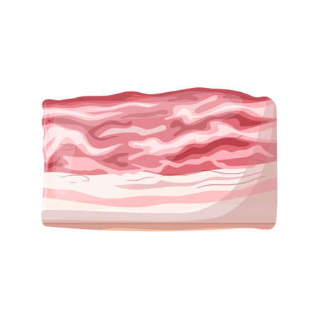pork meat cartoon. beef steak, bacon raw, red ham pork meat vector illustrationのイラスト素材