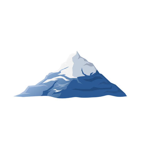 mountain snow cartoon. winter landscape, blue ice, sky peak, hill range mountain snow vector illustrationのイラスト素材