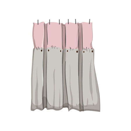 home shower bathroom curtain cartoon. home shower bathroom curtain sign. isolated symbol vector illustrationのイラスト素材