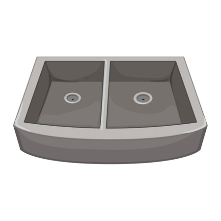 modern metal sink cartoon. modern metal sink sign. isolated symbol vector illustrationのイラスト素材