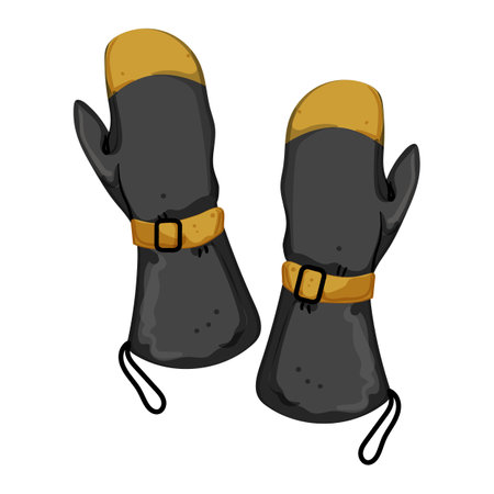 clothing mittens gloves winter cartoon. clothing mittens gloves winter sign. isolated symbol vector illustrationのイラスト素材