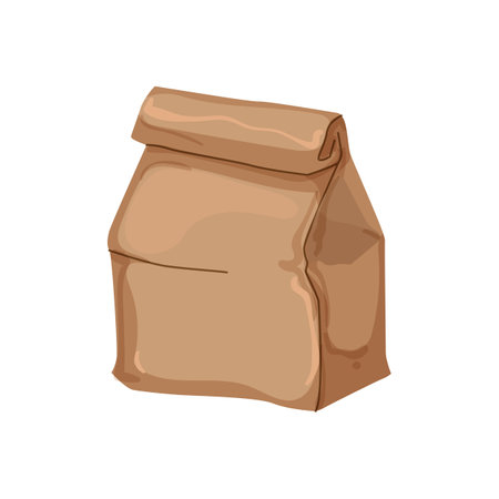 buy paper bag cartoon. buy paper bag sign. isolated symbol vector illustrationのイラスト素材