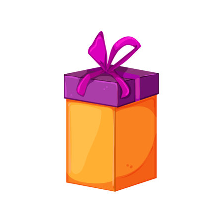 ribbon gift box cartoon. ribbon gift box sign. isolated symbol vector illustrationのイラスト素材