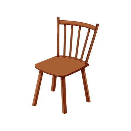 brown wooden chair cartoon. brown wooden chair sign. isolated symbol vector illustrationのイラスト素材
