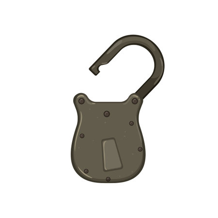 metal padlock vintage cartoon. metal padlock vintage sign. isolated symbol vector illustrationのイラスト素材