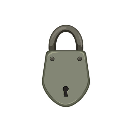 safety padlock vintage cartoon. safety padlock vintage sign. isolated symbol vector illustrationのイラスト素材