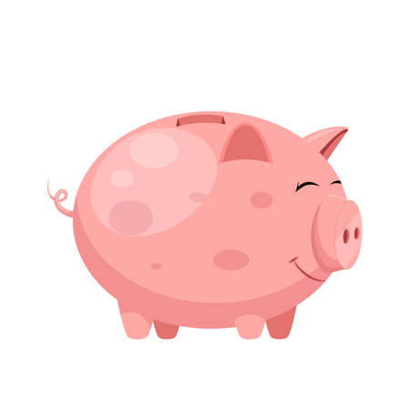 piggy bank cartoon. pig money, economy business, cash banking, coin save, finance financial, investment piggy bank vector illustrationのイラスト素材