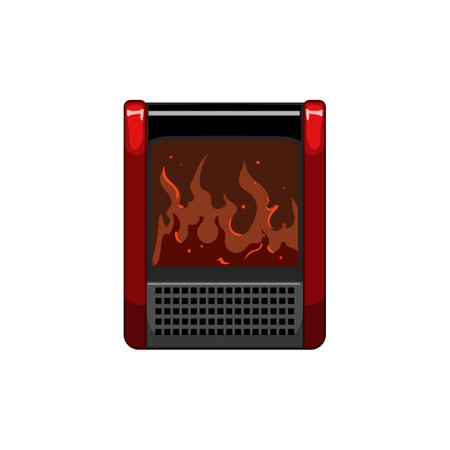wood fireplace cartoon. wood fireplace sign. isolated symbol vector illustrationのイラスト素材