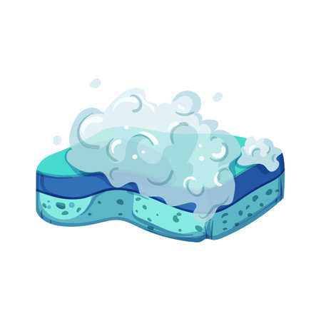 cleaner sponge kitchen cartoon. cleaner sponge kitchen sign. isolated symbol vector illustrationのイラスト素材