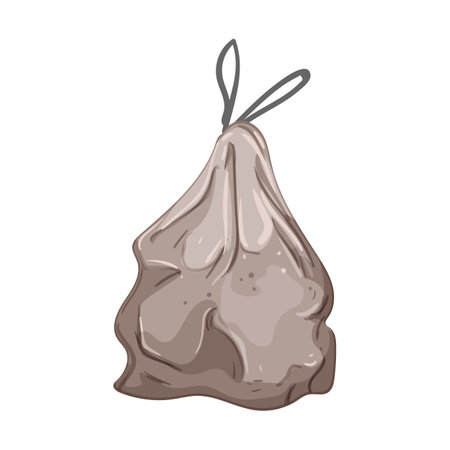 can trash bag cartoon. can trash bag sign. isolated symbol vector illustrationのイラスト素材