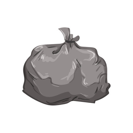 clean trash bag cartoon. clean trash bag sign. isolated symbol vector illustrationのイラスト素材