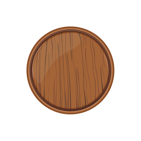 table wooden pizza board cartoon. table wooden pizza board sign. isolated symbol vector illustrationのイラスト素材