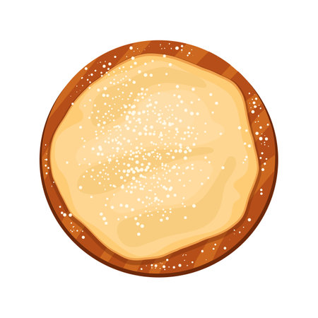 dough pizza cartoon. food italian, table tomato, sauce homemade, restaurant cheese, top italy, fresh dough pizza vector illustrationのイラスト素材