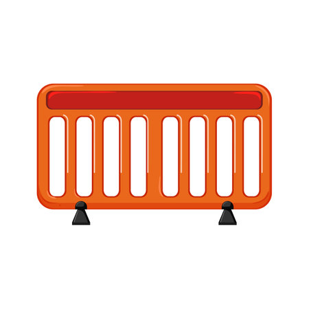 stop road barrier cartoon. stop road barrier sign. isolated symbol vector illustrationのイラスト素材