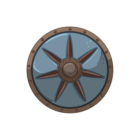 protection medieval shield cartoon. protection medieval shield sign. isolated symbol vector illustrationのイラスト素材