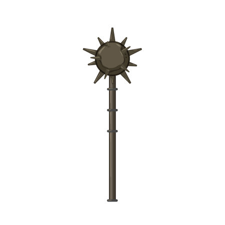 ancient medieval weapon cartoon. ancient medieval weapon sign. isolated symbol vector illustrationのイラスト素材