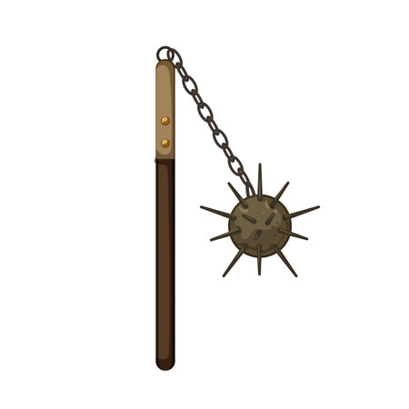 sharp medieval weapon cartoon. sharp medieval weapon sign. isolated symbol vector illustrationのイラスト素材