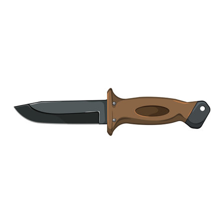 equipment military knife cartoon. equipment military knife sign. isolated symbol vector illustrationのイラスト素材