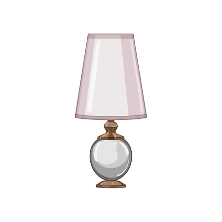 decor vintage table lamp cartoon vector illustrationのイラスト素材