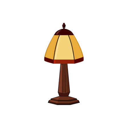 decoration vintage table lamp cartoon vector illustrationのイラスト素材