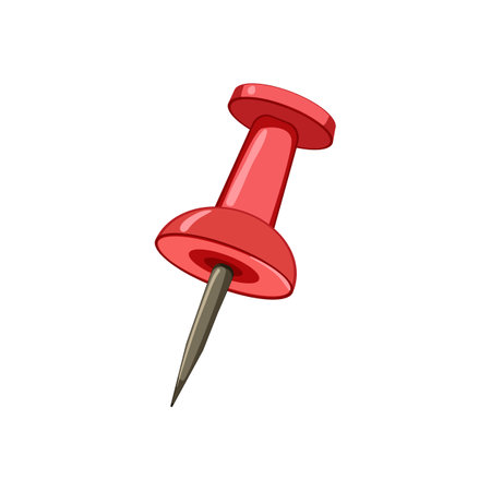 red push pin cartoon vector illustrationのイラスト素材