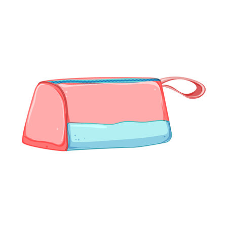 ruler pencil case cartoon vector illustrationのイラスト素材