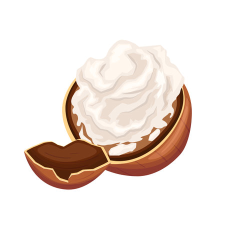 shea natural butter cartoon vector illustrationのイラスト素材