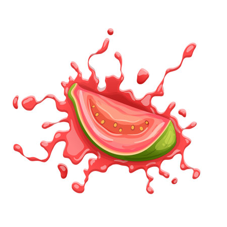 guava fruit juice cartoon vector illustrationのイラスト素材