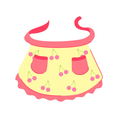 chef apron kitchen cartoon vector illustrationのイラスト素材
