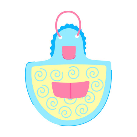 protective apron kitchen cartoon vector illustrationのイラスト素材