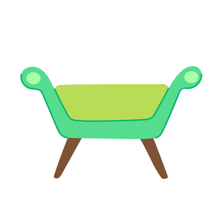 bed bench bedroom cartoon vector illustrationのイラスト素材