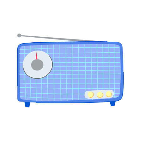 vintage radio sound cartoon vector illustrationのイラスト素材