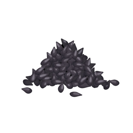 sesame seed black pile cartoon vector illustrationのイラスト素材