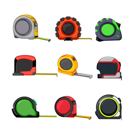 tape measure set cartoon vector illustrationのイラスト素材