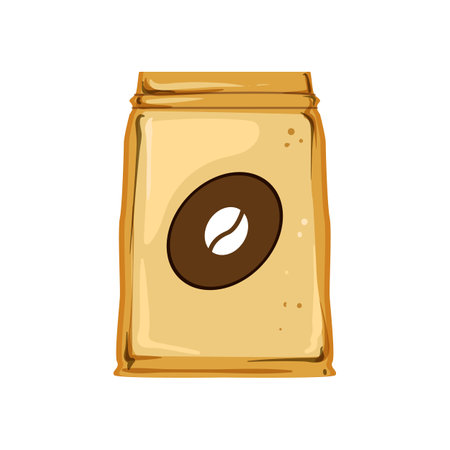 food coffee packaging cartoon vector illustrationのイラスト素材
