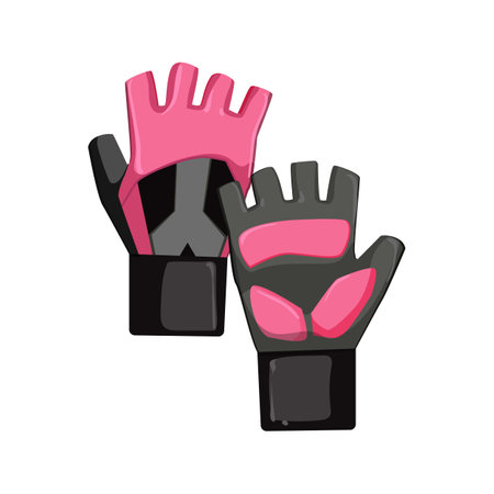 workout fitness gloves cartoon vector illustrationのイラスト素材