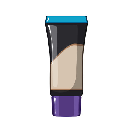 beige foundation cream cartoon vector illustrationのイラスト素材