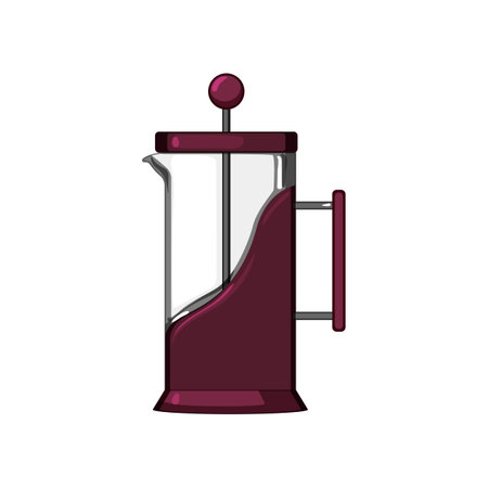 caffeine french press coffee cartoon vector illustrationのイラスト素材