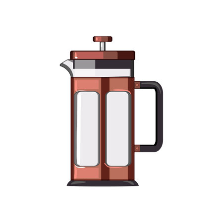 glass french press coffee cartoon vector illustrationのイラスト素材
