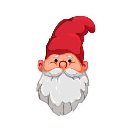 beard garden gnome cartoon vector illustrationのイラスト素材