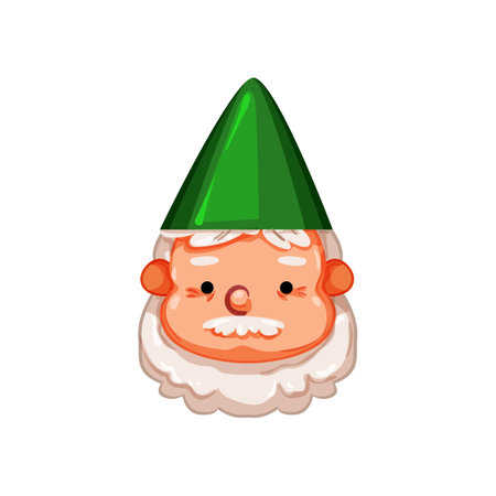 funny garden gnome cartoon vector illustrationのイラスト素材