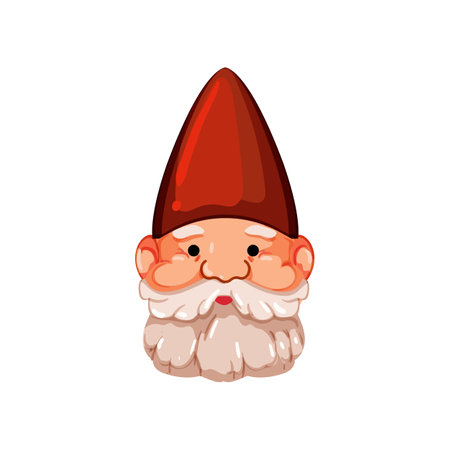 fantasy garden gnome cartoon vector illustrationのイラスト素材