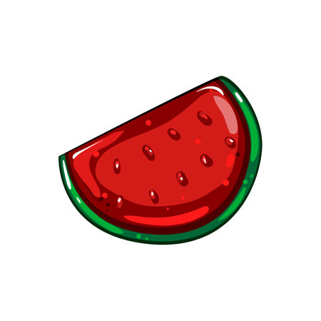 watermelon jelly candy cartoon vector illustrationのイラスト素材