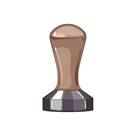 cappuccino tamper coffee cartoon vector illustrationのイラスト素材