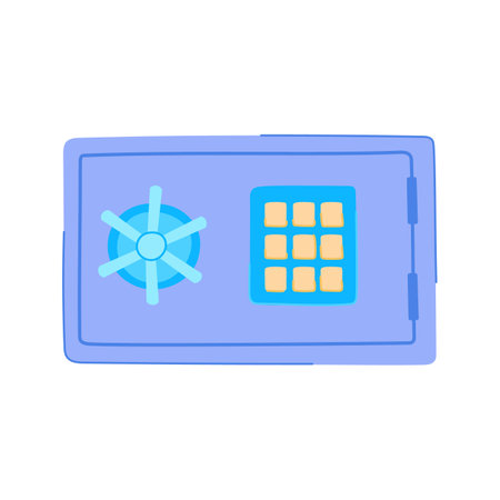 steel safe cartoon vector illustrationのイラスト素材