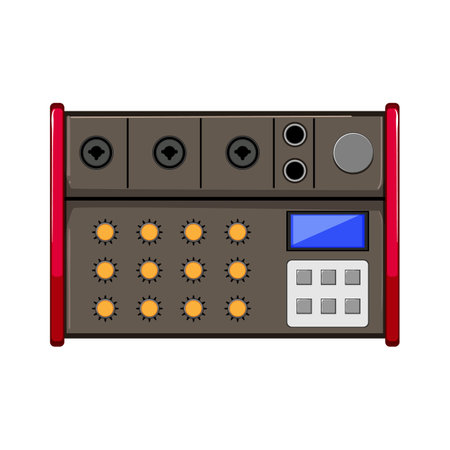 studio audio mixer cartoon vector illustrationのイラスト素材